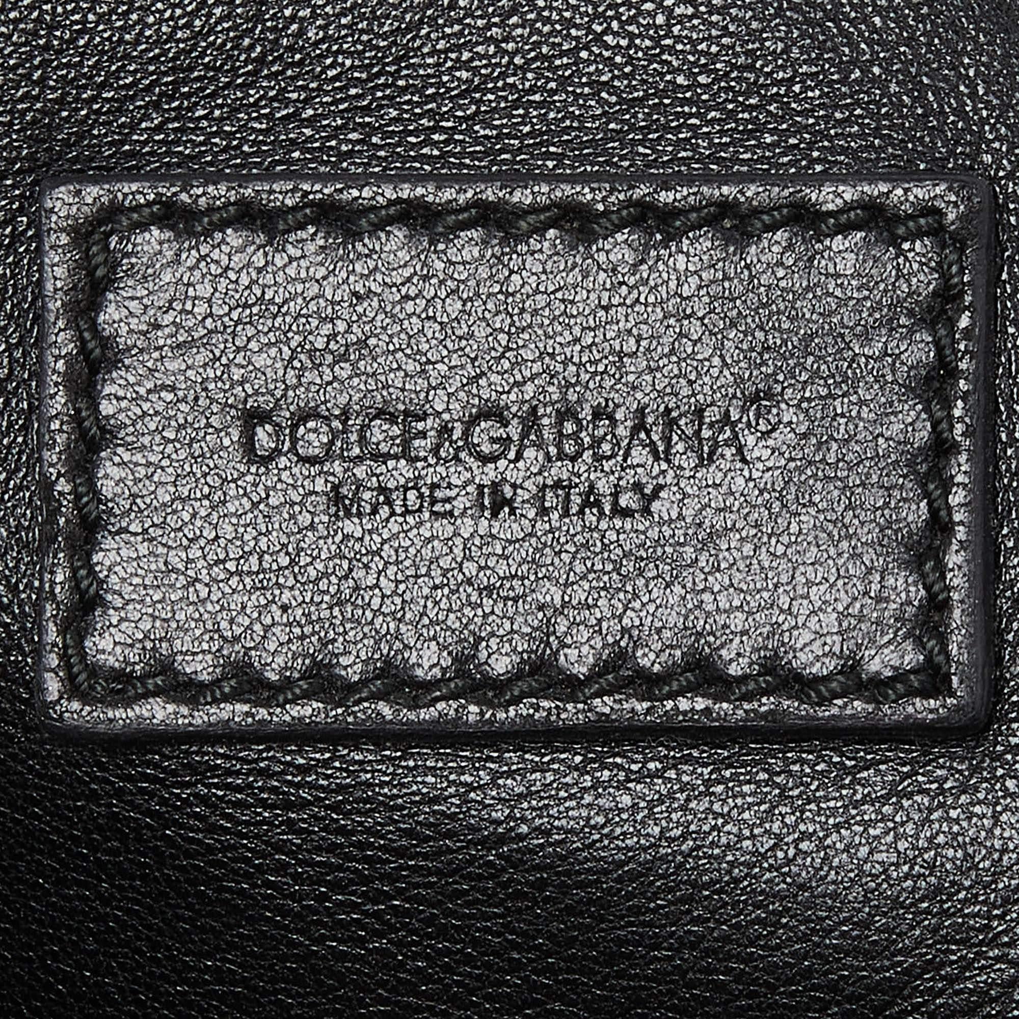 Dolce & Gabbana Black Mesh and Leather Open Tote 5