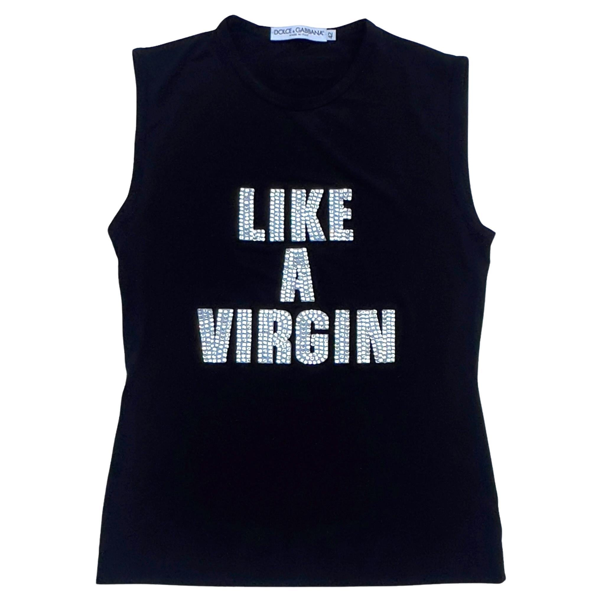 Dolce & Gabbana Madonna Weste „LIKE A VIRGIN“ aus schwarzem Netz und Strass, F/S 2001 im Angebot