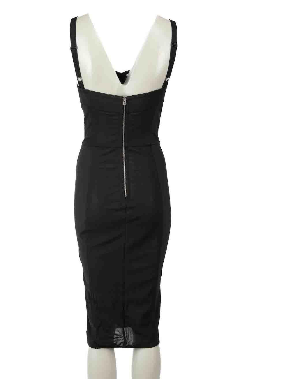Dolce & Gabbana Black Mesh Corset Dress Size XXS In Excellent Condition In London, GB