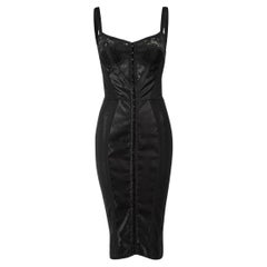 Dolce & Gabbana Schwarzes Korsettkleid aus Mesh Größe XXS