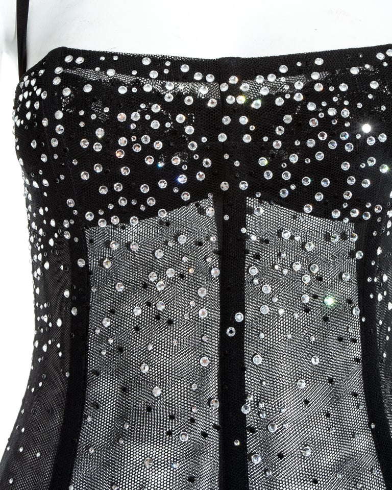 Black Dolce & Gabbana black mesh gem corset, ss 2000