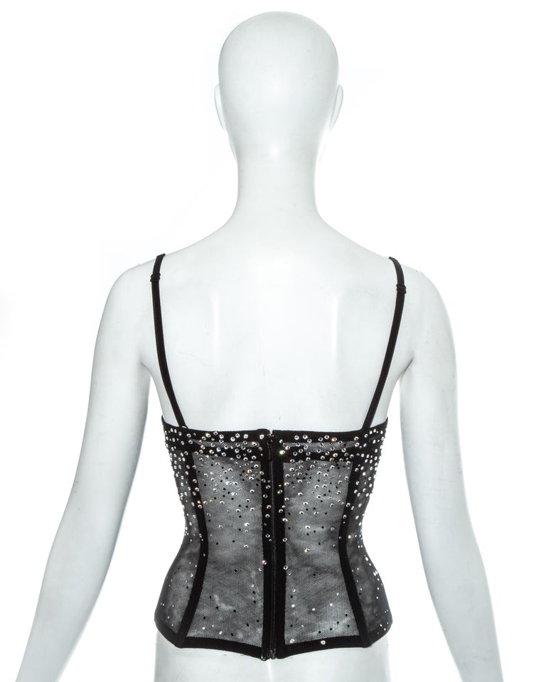 Dolce & Gabbana black mesh gem corset, ss 2000 1