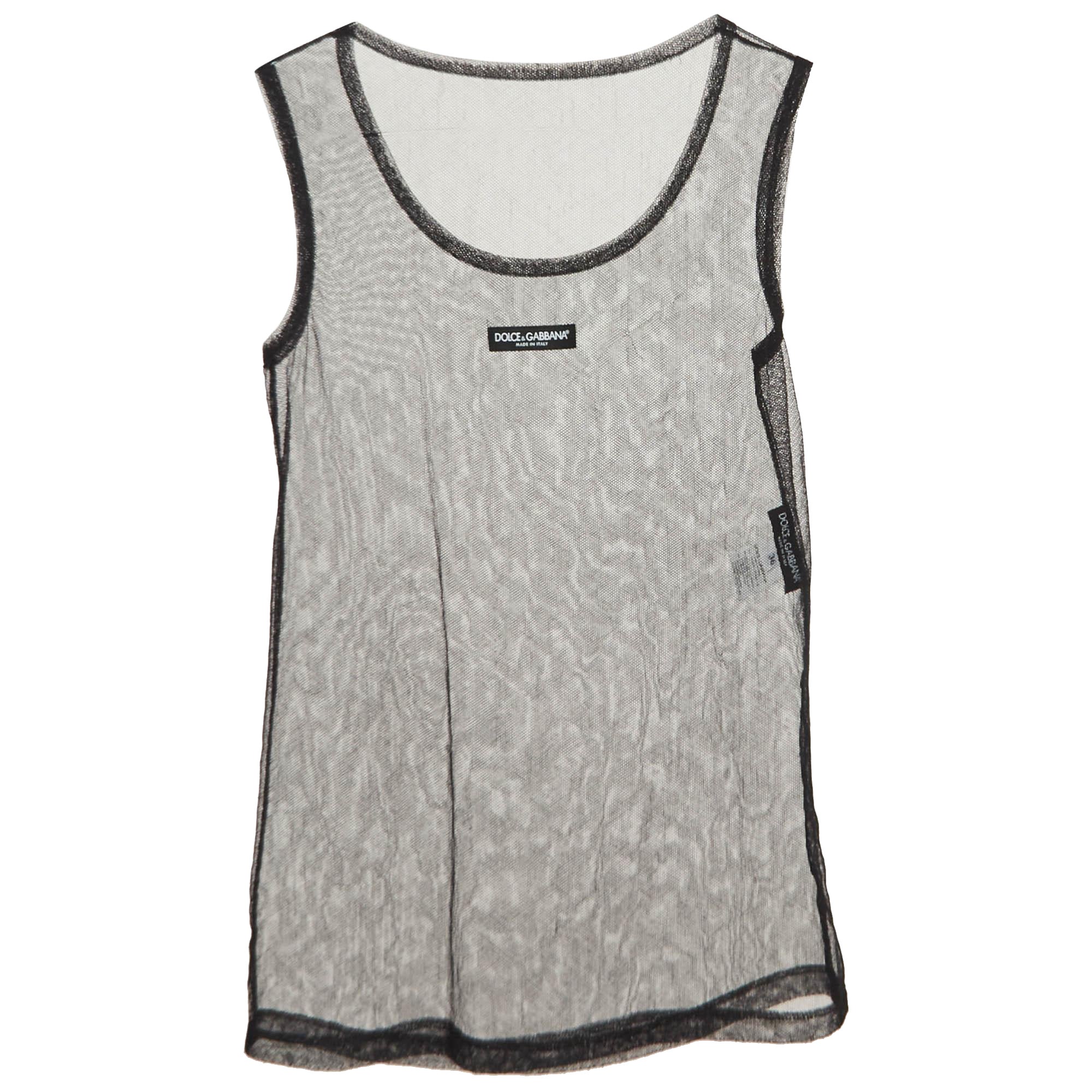 Dolce 
Gabbana Black Mesh Sheer Tank Top XS
