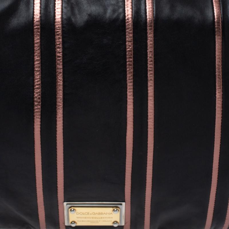 Dolce & Gabbana Black/Metallic Leather Miss Charles Flap Shoulder Bag In Good Condition In Dubai, Al Qouz 2