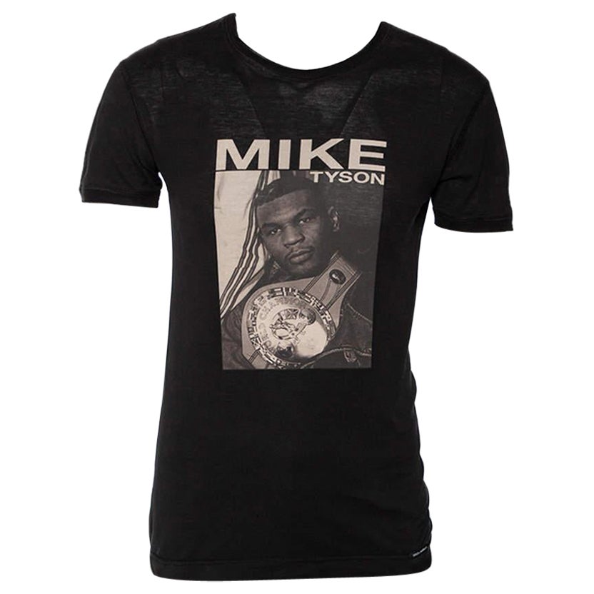 Dolce 
Gabbana Black Mike Tyson Printed Cotton T-Shirt XS