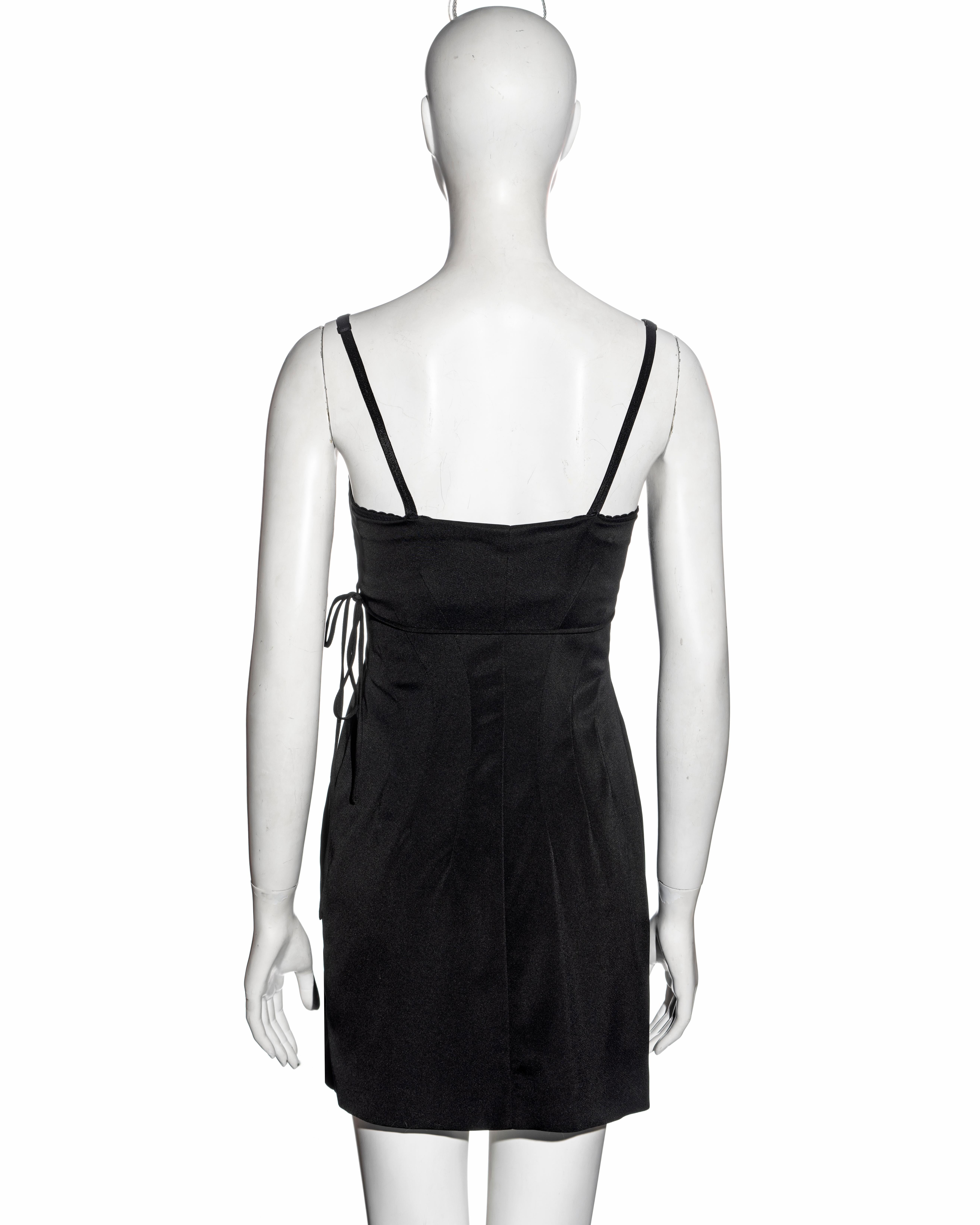 Dolce & Gabbana black mini wrap dress with built in corset bodysuit, fw 1997 4