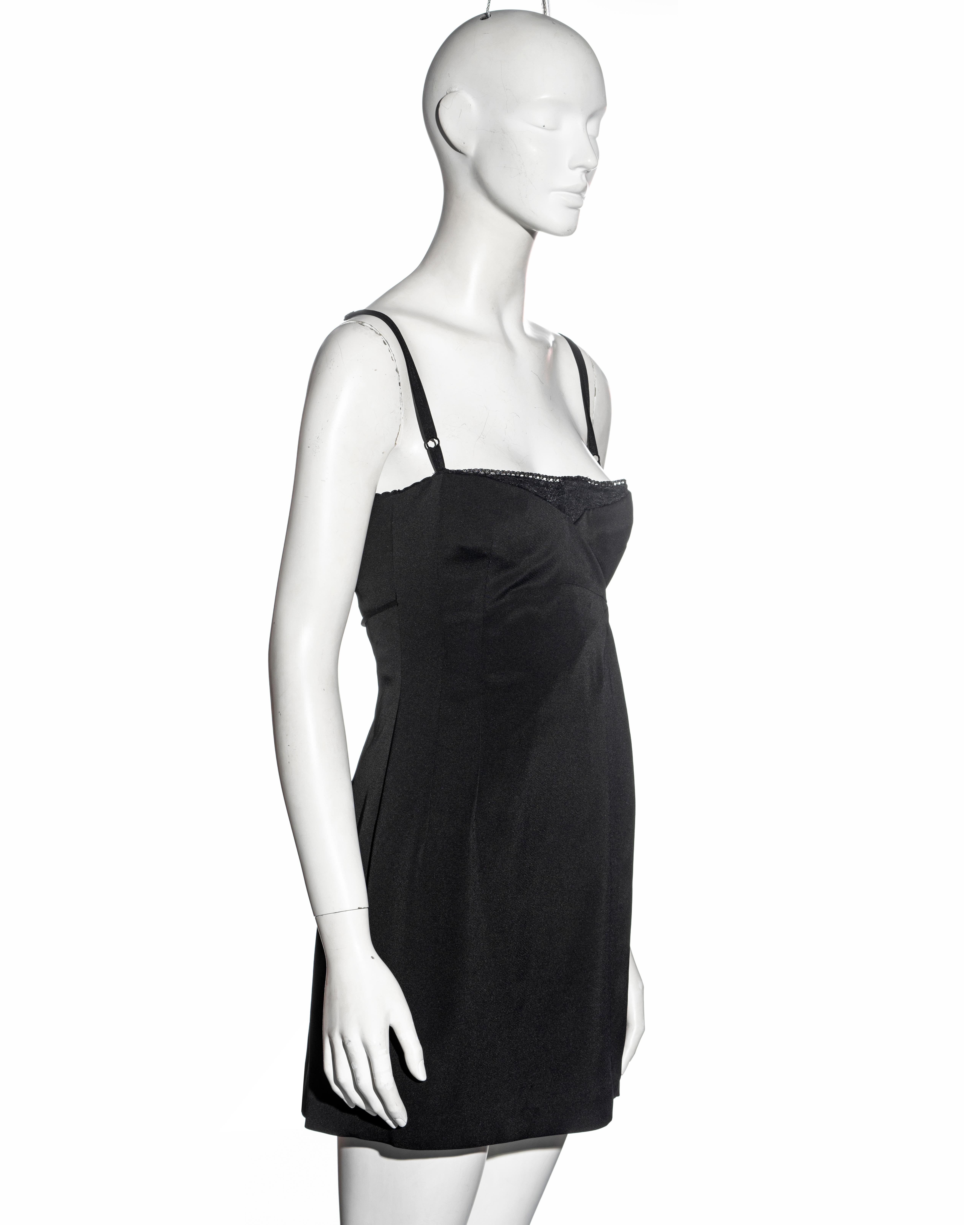Dolce & Gabbana black mini wrap dress with built in corset bodysuit, fw 1997 5