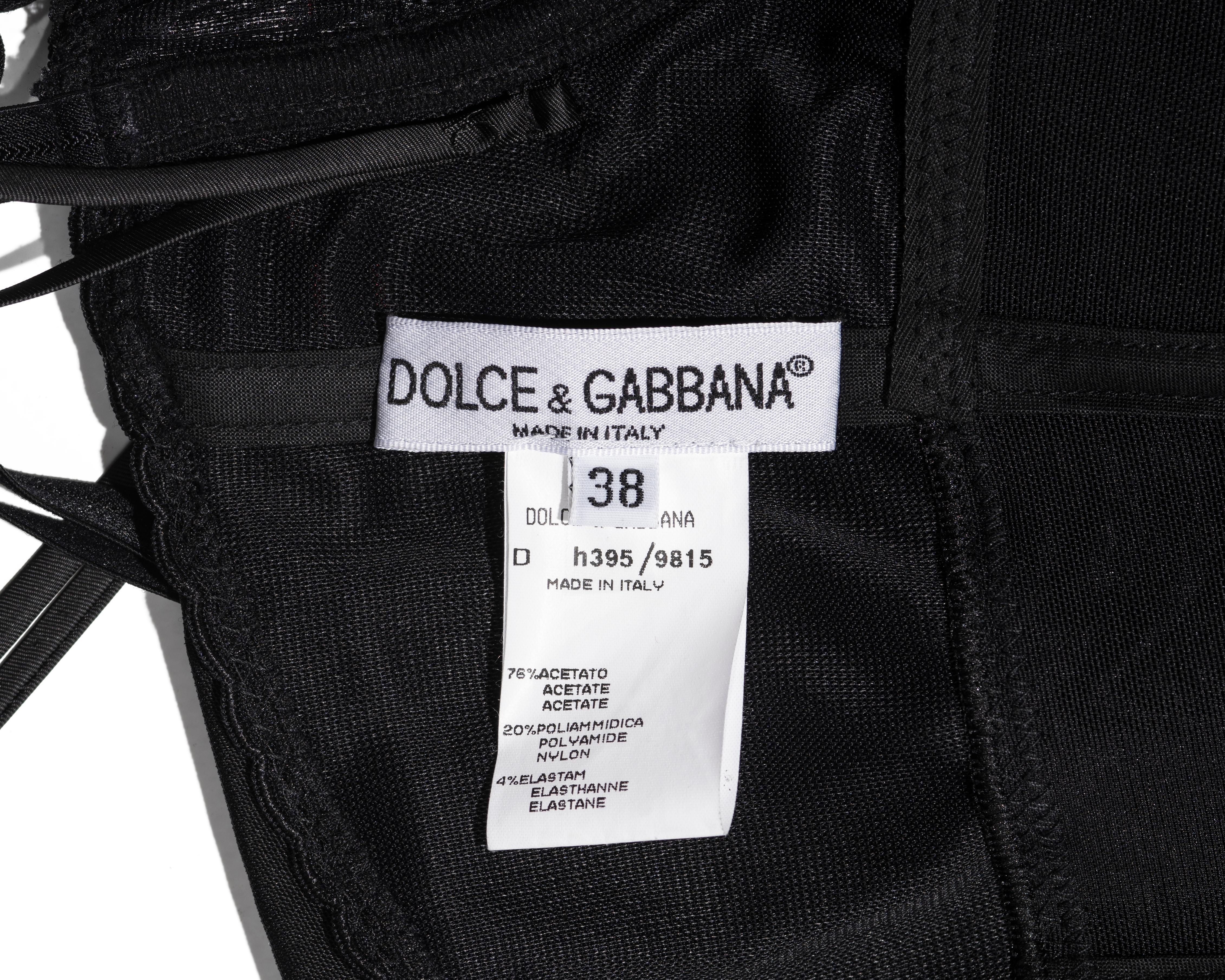 Dolce & Gabbana black mini wrap dress with built in corset bodysuit, fw 1997 6
