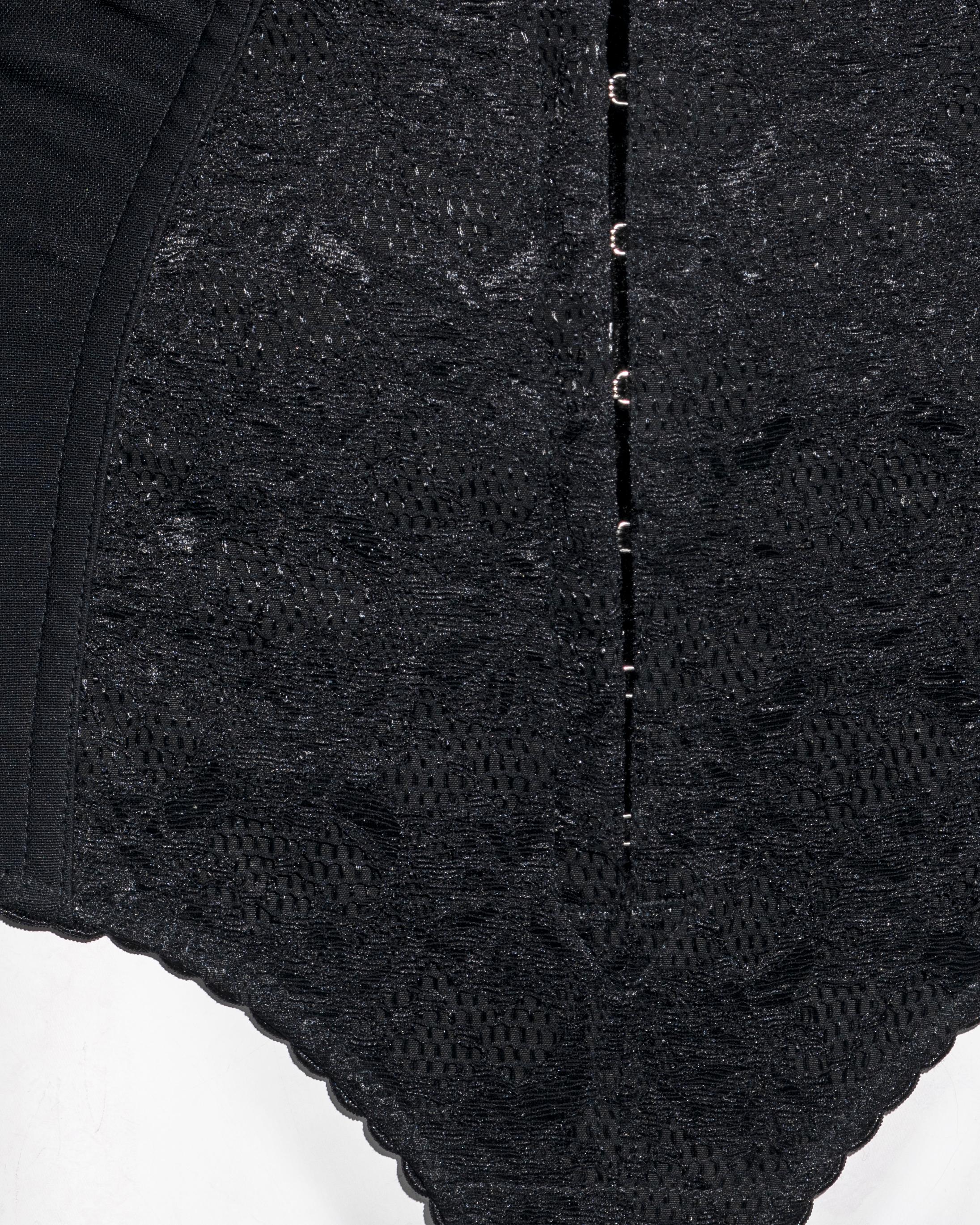 Dolce & Gabbana black mini wrap dress with built in corset bodysuit, fw 1997 1