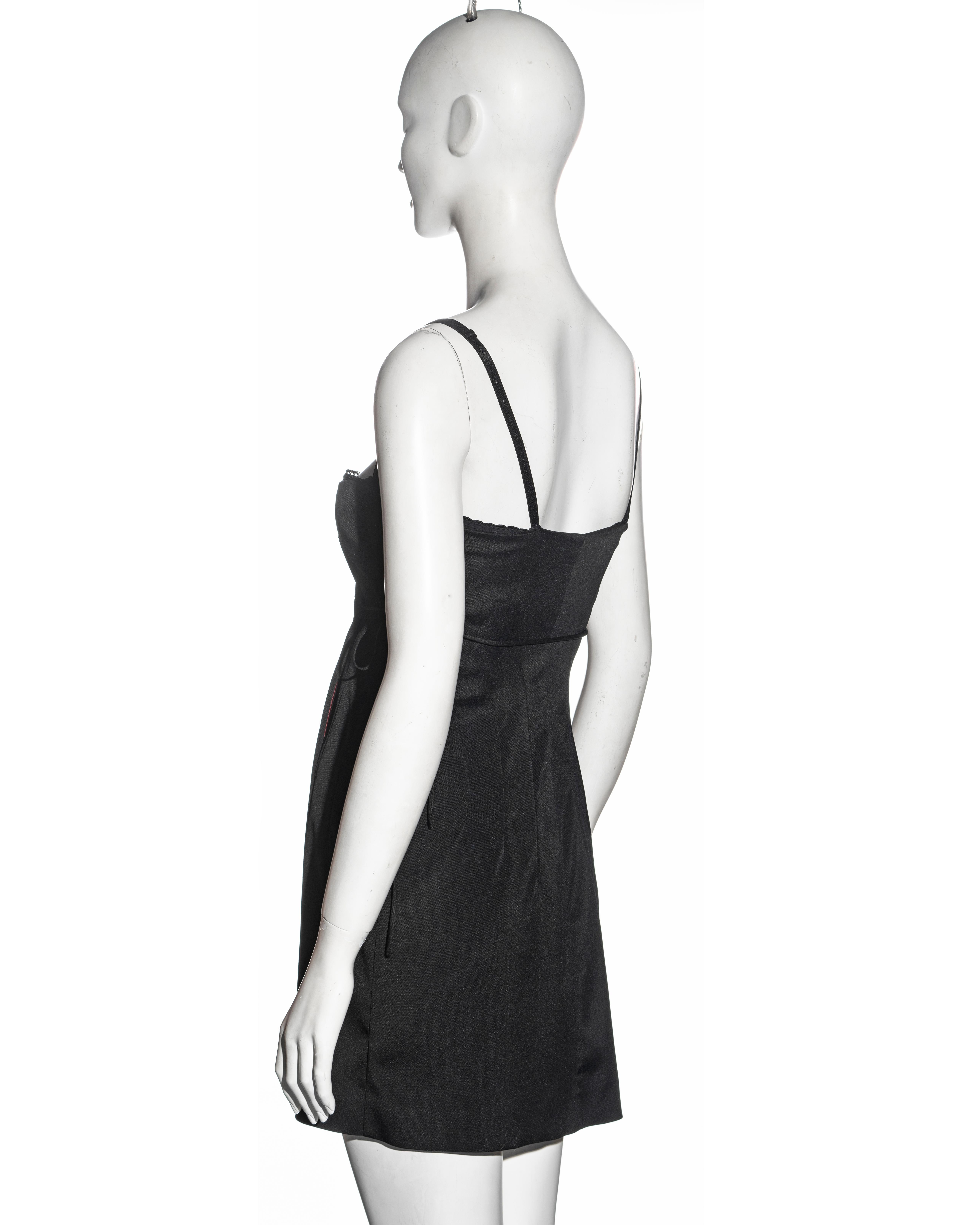 Dolce & Gabbana black mini wrap dress with built in corset bodysuit, fw 1997 3