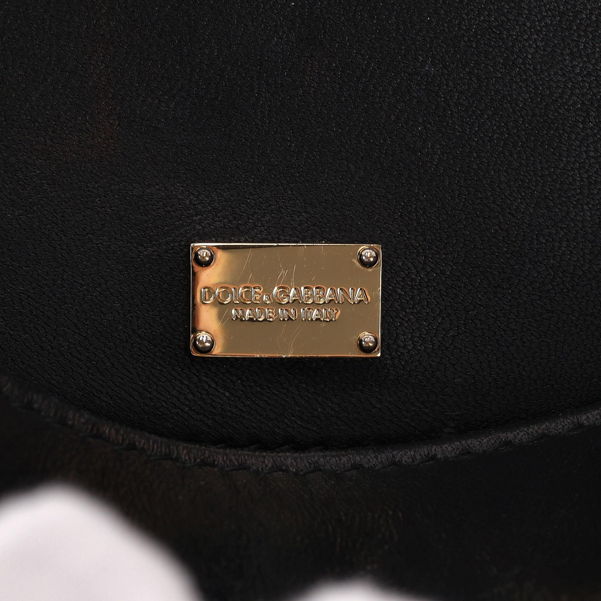Dolce & Gabbana Black Miss Sicily Floral Embroidered Leather Bag 6