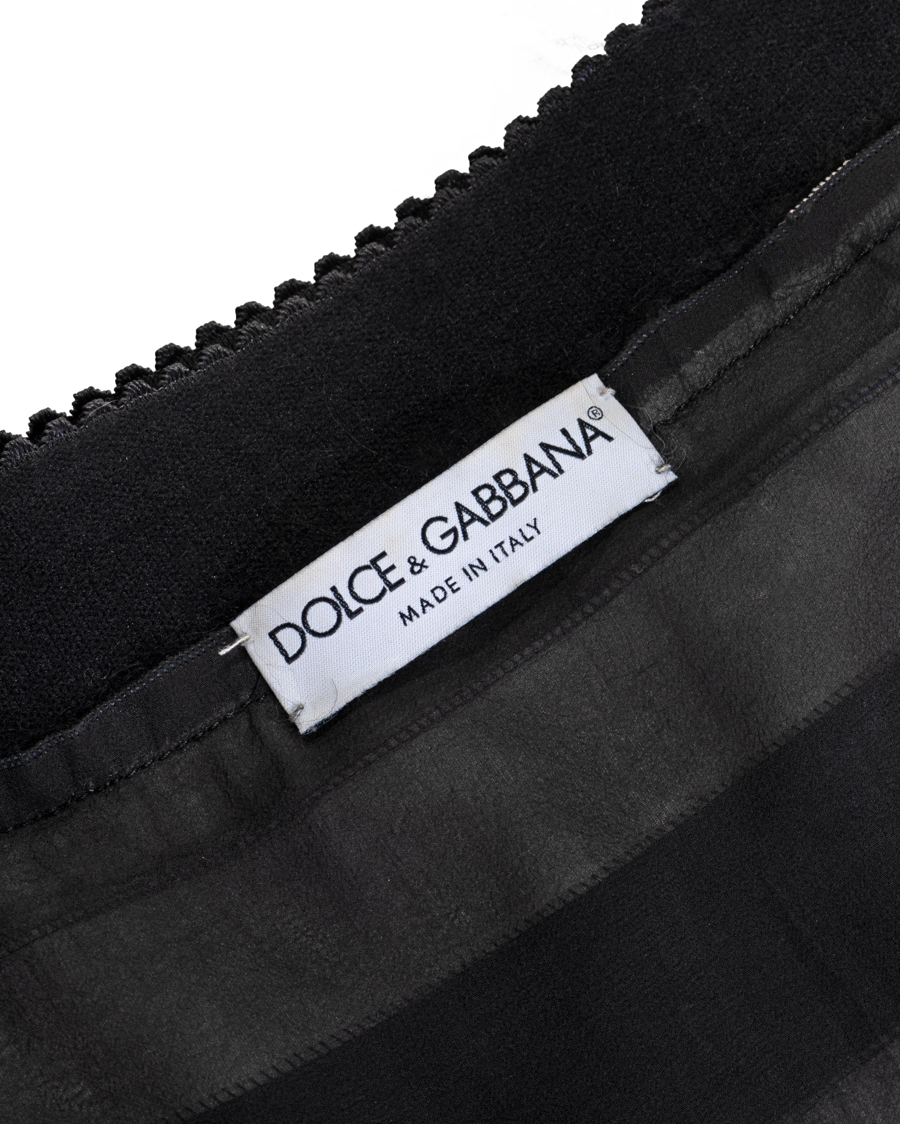 Dolce & Gabbana Black Mongolian Lamb Maxi Skirt, fw 1999 For Sale 13