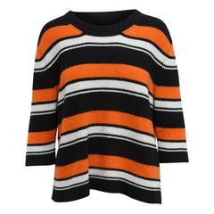 Dolce & Gabbana Black & Multicolor Cashmere Striped Top
