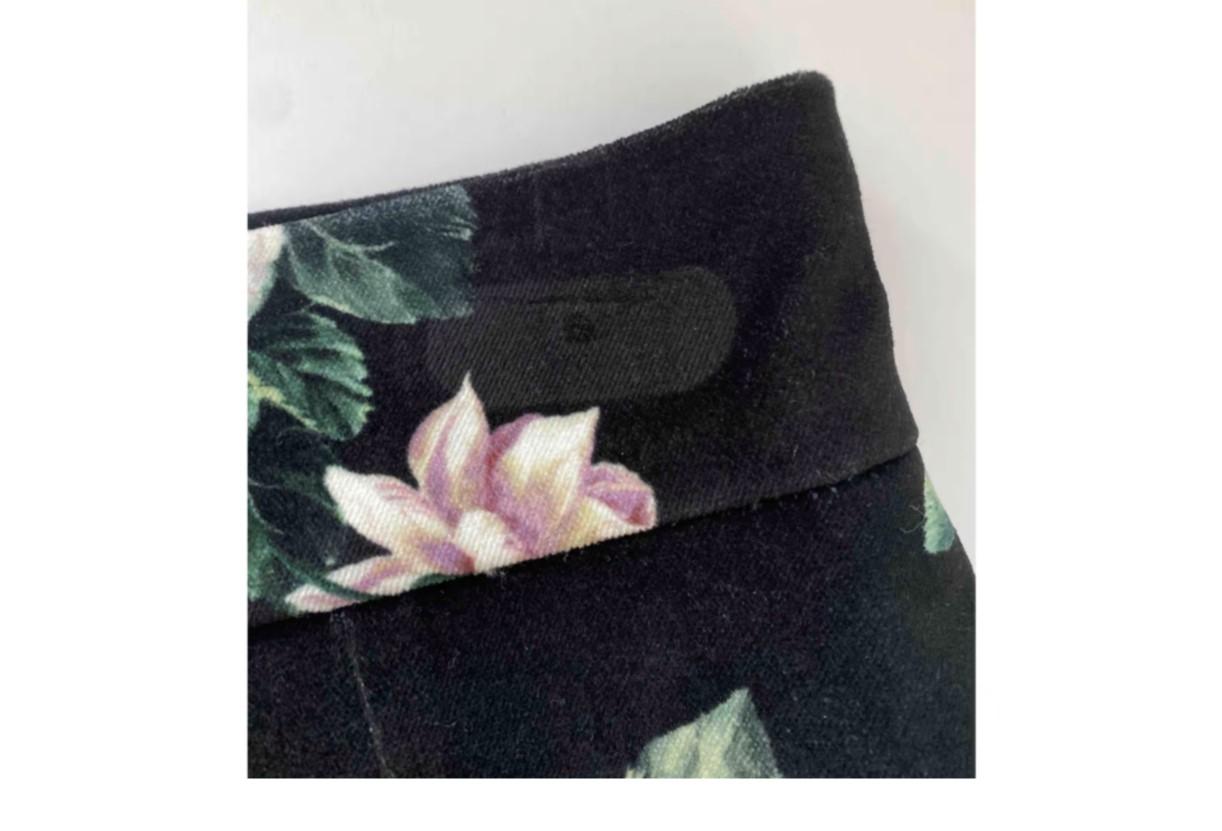 Dolce & Gabbana Black Multicolor Cotton Angels Floral Mid-length A-line Skirt  1