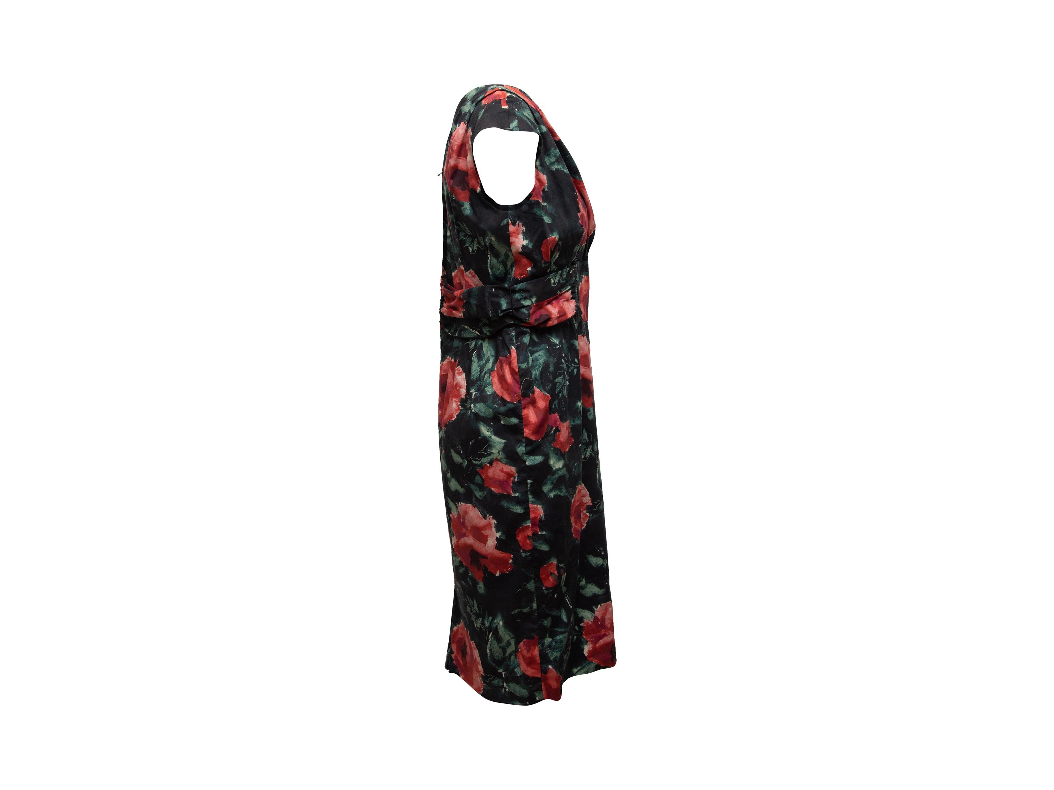 Dolce & Gabbana Black & Multicolor Floral Print Dress In Good Condition In New York, NY