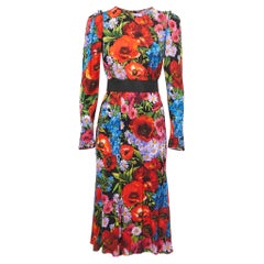 Dolce
Gabbana Black/Multicolor Floral Printed Stretch Silk Midi Dress M Dolce
Gabbana Black/Multicolor Floral Printed Stretch Silk Midi Dress M