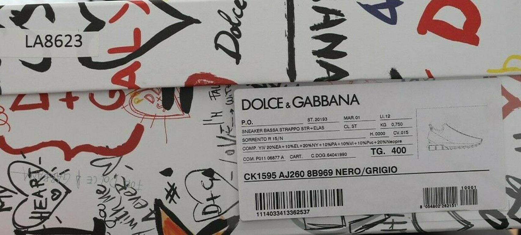 Dolce & Gabbana Black Multicolor Queen Love Sorrento Sneakers Trainers Shoes For Sale 3