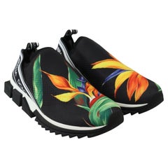 Dolce & Gabbana Black Multicolor Tropical Shoes Casual Sport Sneakers Trainers