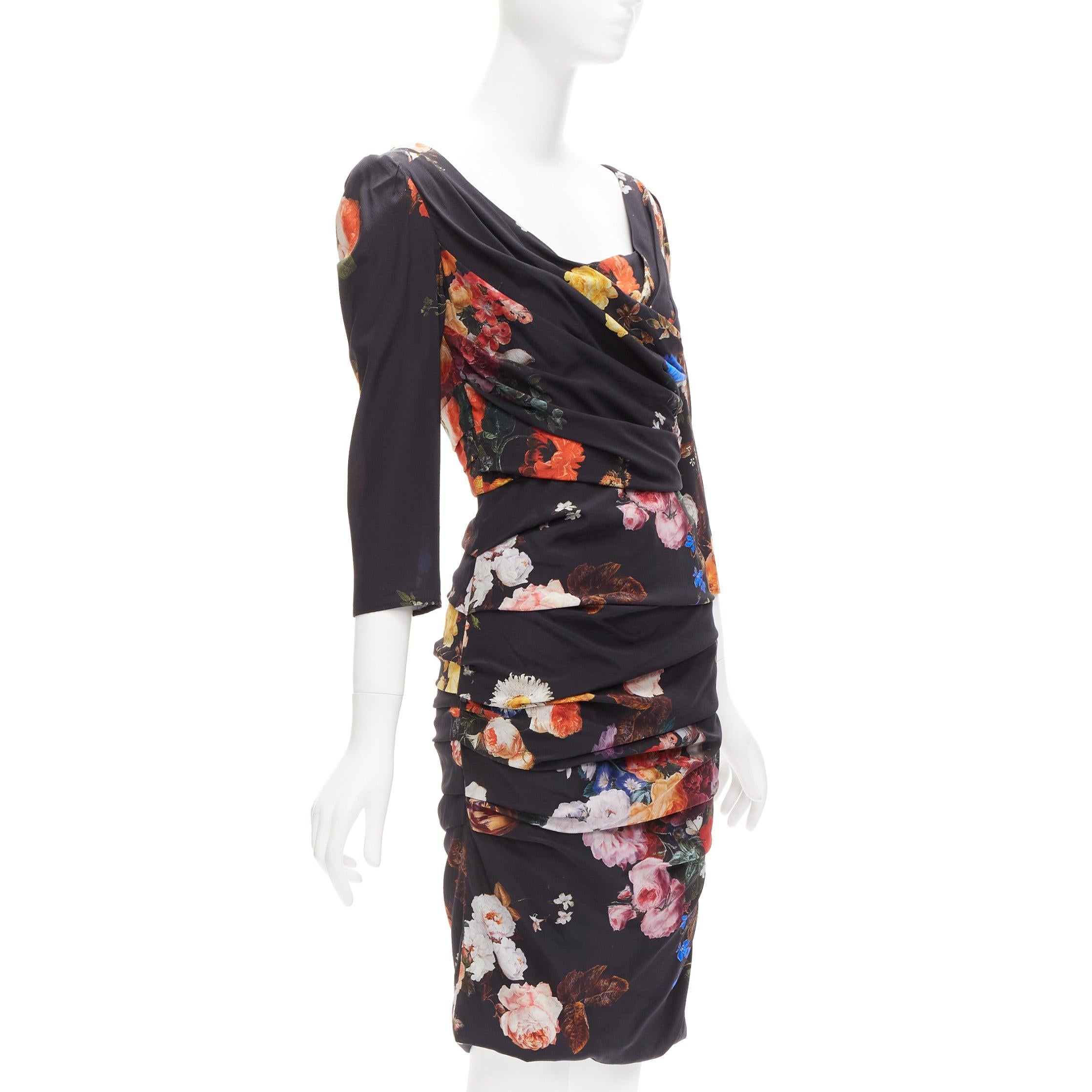 DOLCE GABBANA black multicolour silk blend floral print ruched dress IT42 M
Reference: TGAS/D00953
Brand: Dolce Gabbana
Designer: Domenico Dolce and Stefano Gabbana
Material: Silk, Blend
Color: Black, Multicolour
Pattern: Floral
Closure: Zip
Lining: