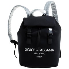 Dolce & Gabbana Schwarz Neopren Stoff Palermo Tecnico Rucksack