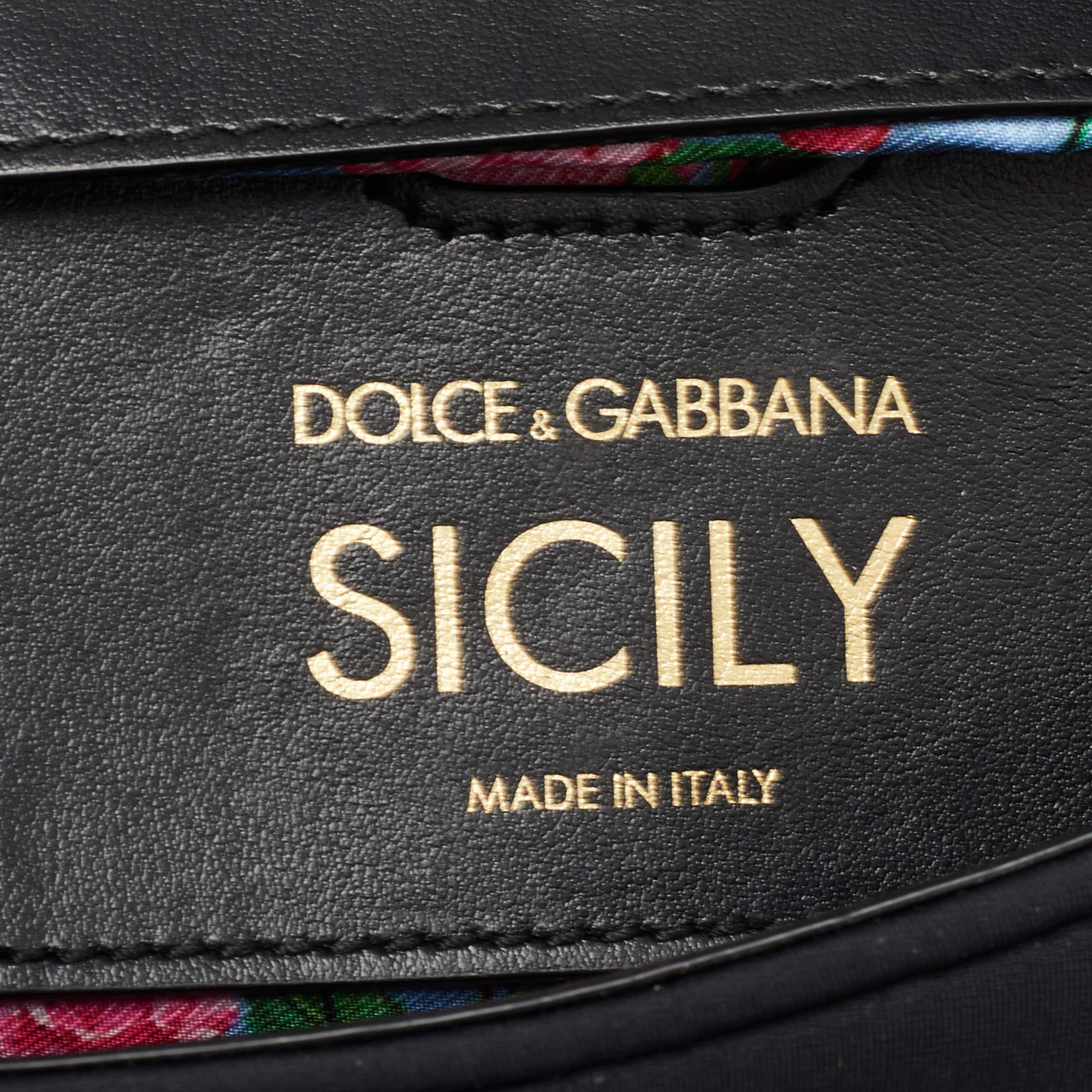 Dolce & Gabbana Black Neoprene Small Miss Sicily Top Handle Bag 8
