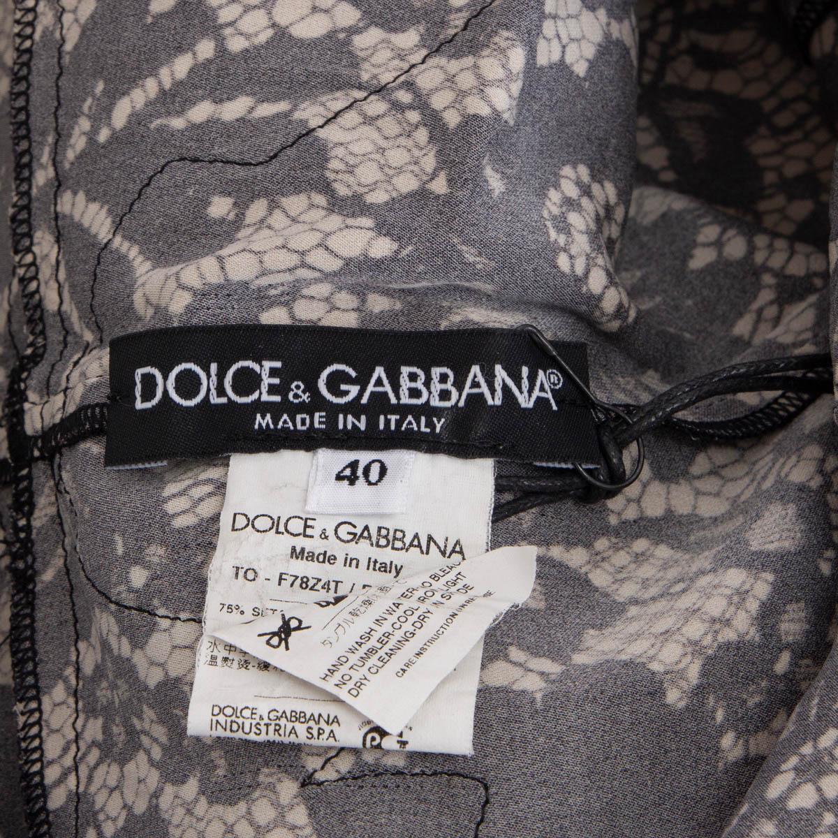 DOLCE & GABBANA Chemise noire et nue LACE TANK top 40 S en vente 2