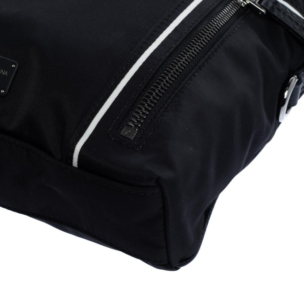 Dolce & Gabbana Black Nylon and Leather Messenger Bag 3