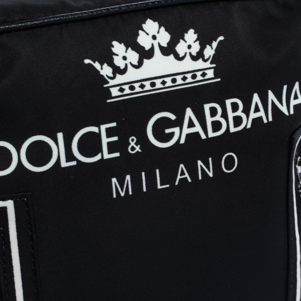 Dolce & Gabbana Black Nylon and Leather Messenger Bag 2