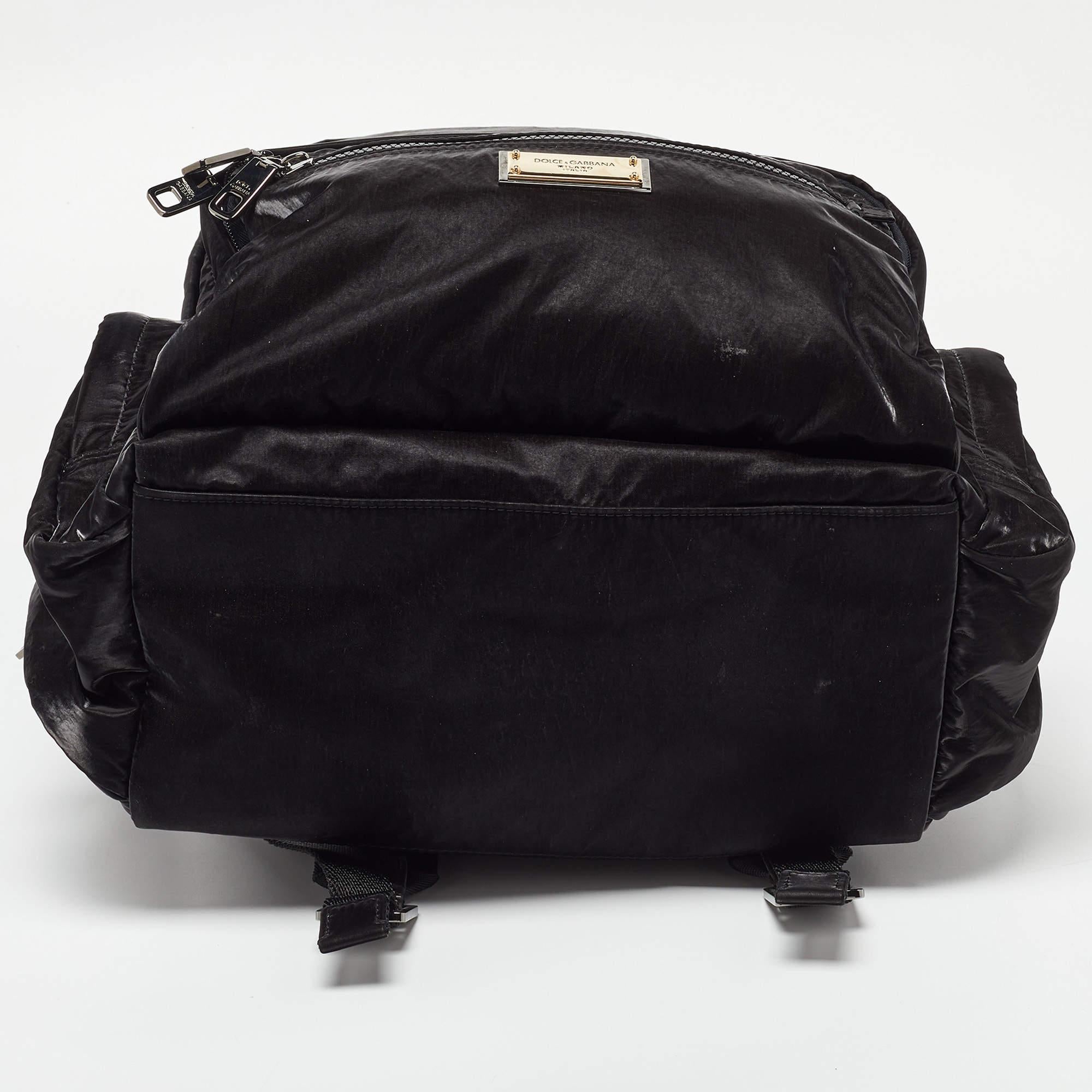Dolce & Gabbana Black Nylon Backpack 6