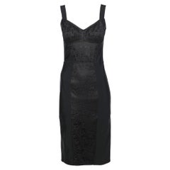Dolce 
Gabbana Black Nylon Bustier Midi Dress S