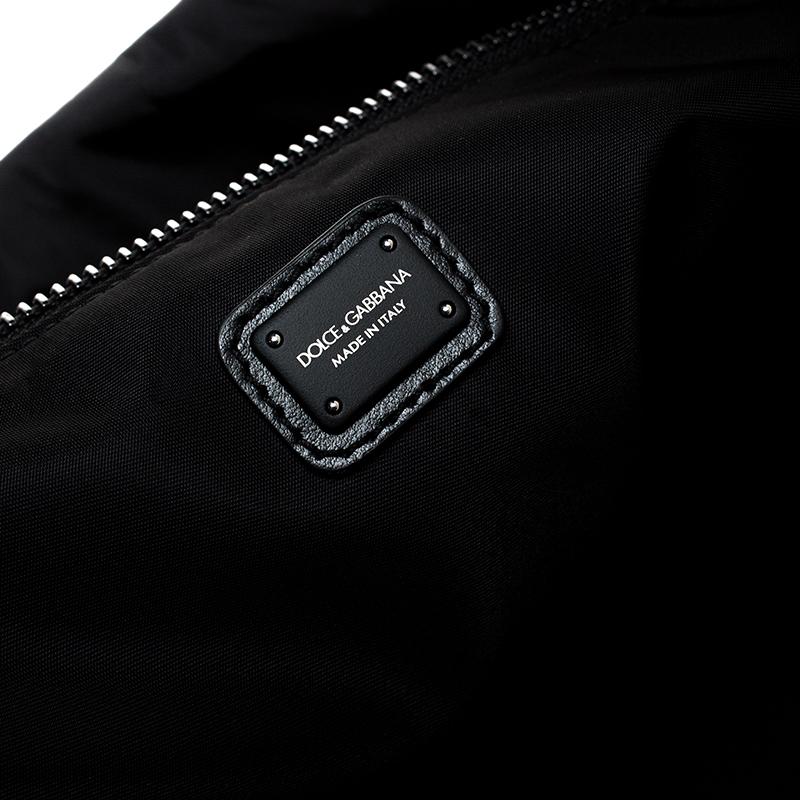 Dolce & Gabbana Schwarzer Nylon-Rucksack mit Kordelzug 3