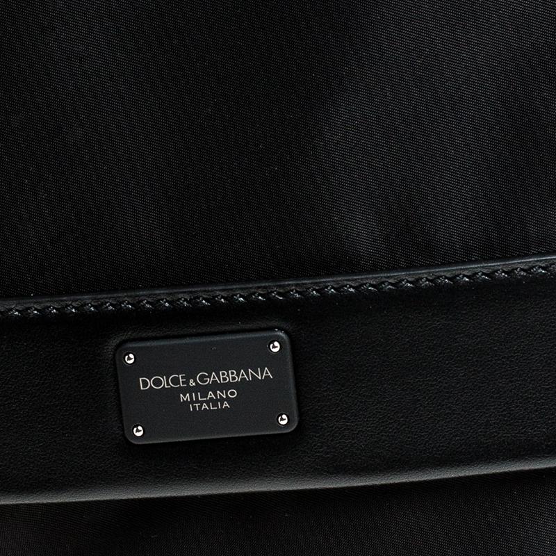 Dolce & Gabbana Schwarzer Nylon-Rucksack mit Kordelzug 5