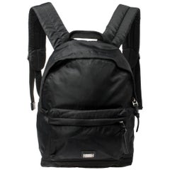 Dolce & Gabbana Black Nylon Small Logo Plague Backpack