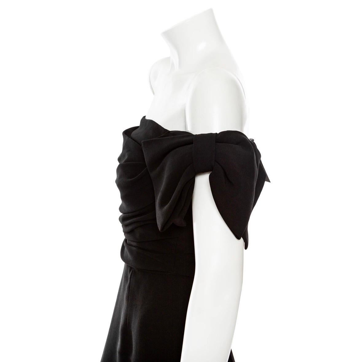 Dolce & Gabbana Black Off-The-Shoulder Bow Cady Gown 2
