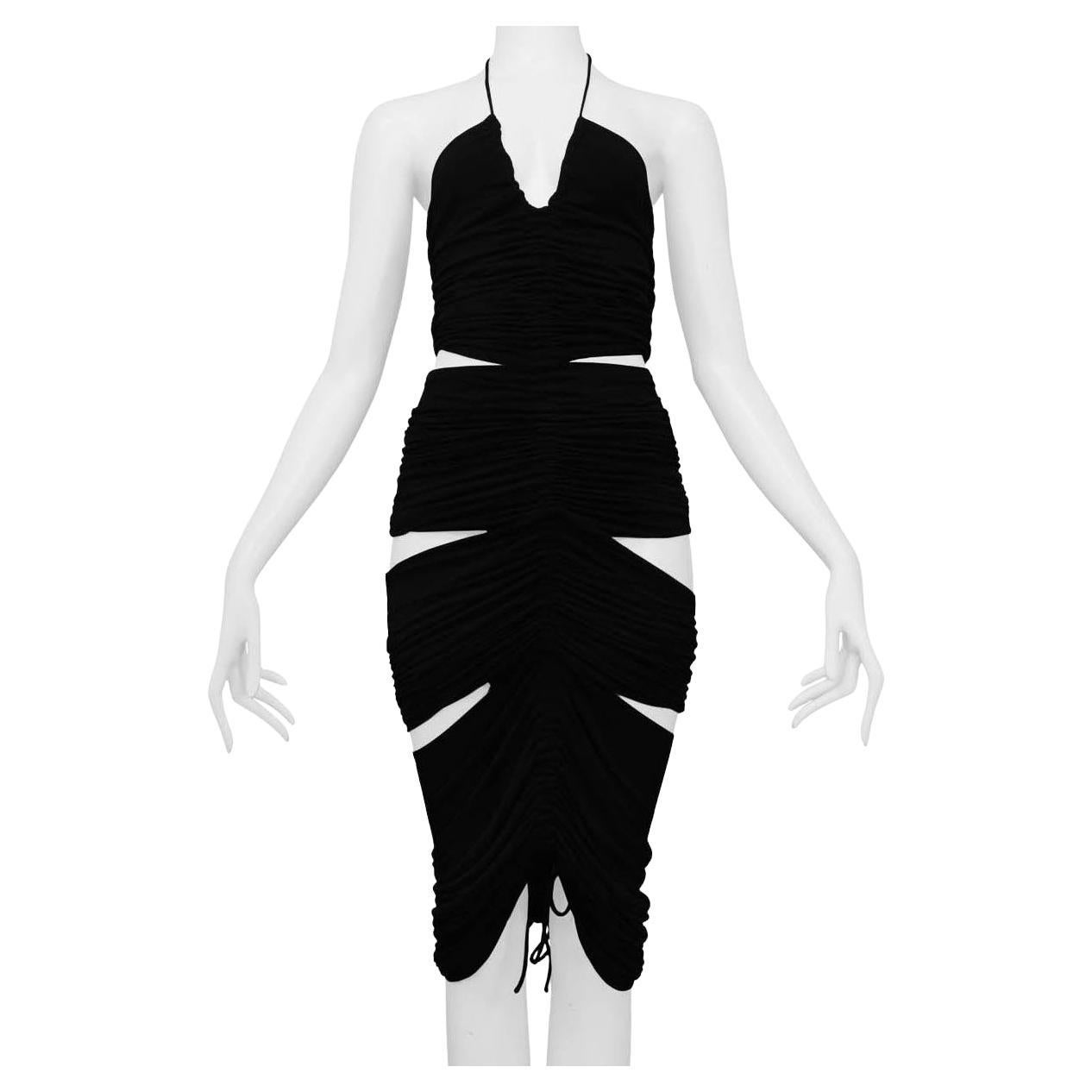 Dolce & Gabbana Black Open Slit Dress 2003
