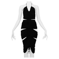Dolce & Gabbana Black Open Slit Dress 2003