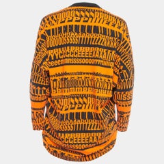 Dolce & Gabbana Black/Orange Printed Knit Top S
