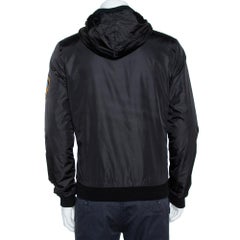 Dolce & Gabbana Black Owl patch Hoodie Bomber jacket M