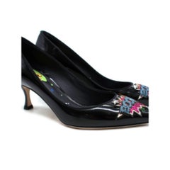 Dolce & Gabbana Black Patent Comic Embellished Pumps