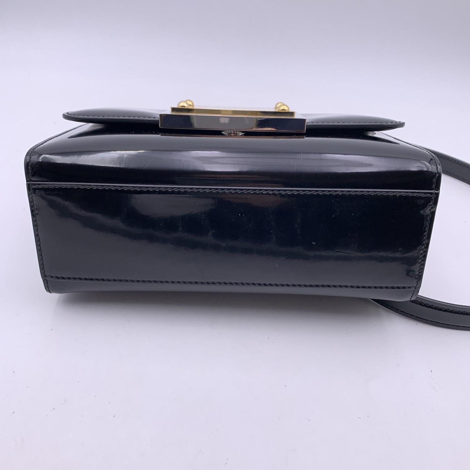 Dolce & Gabbana Black Patent Leather 90s Sicily Shoulder Bag 2