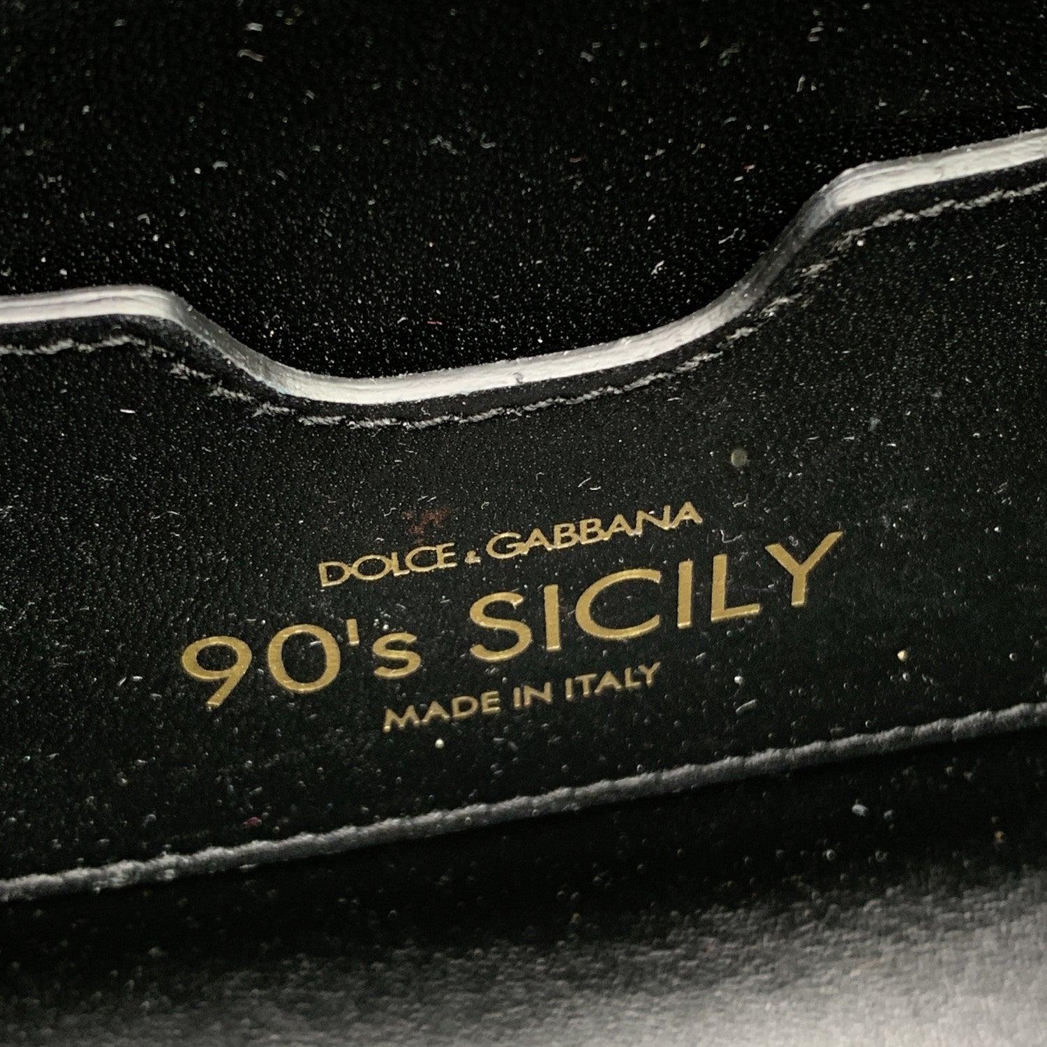 Dolce & Gabbana Black Patent Leather 90s Sicily Shoulder Bag 3