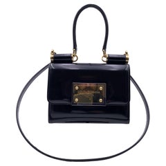 Dolce & Gabbana Black Patent Leather 90s Sicily Shoulder Bag