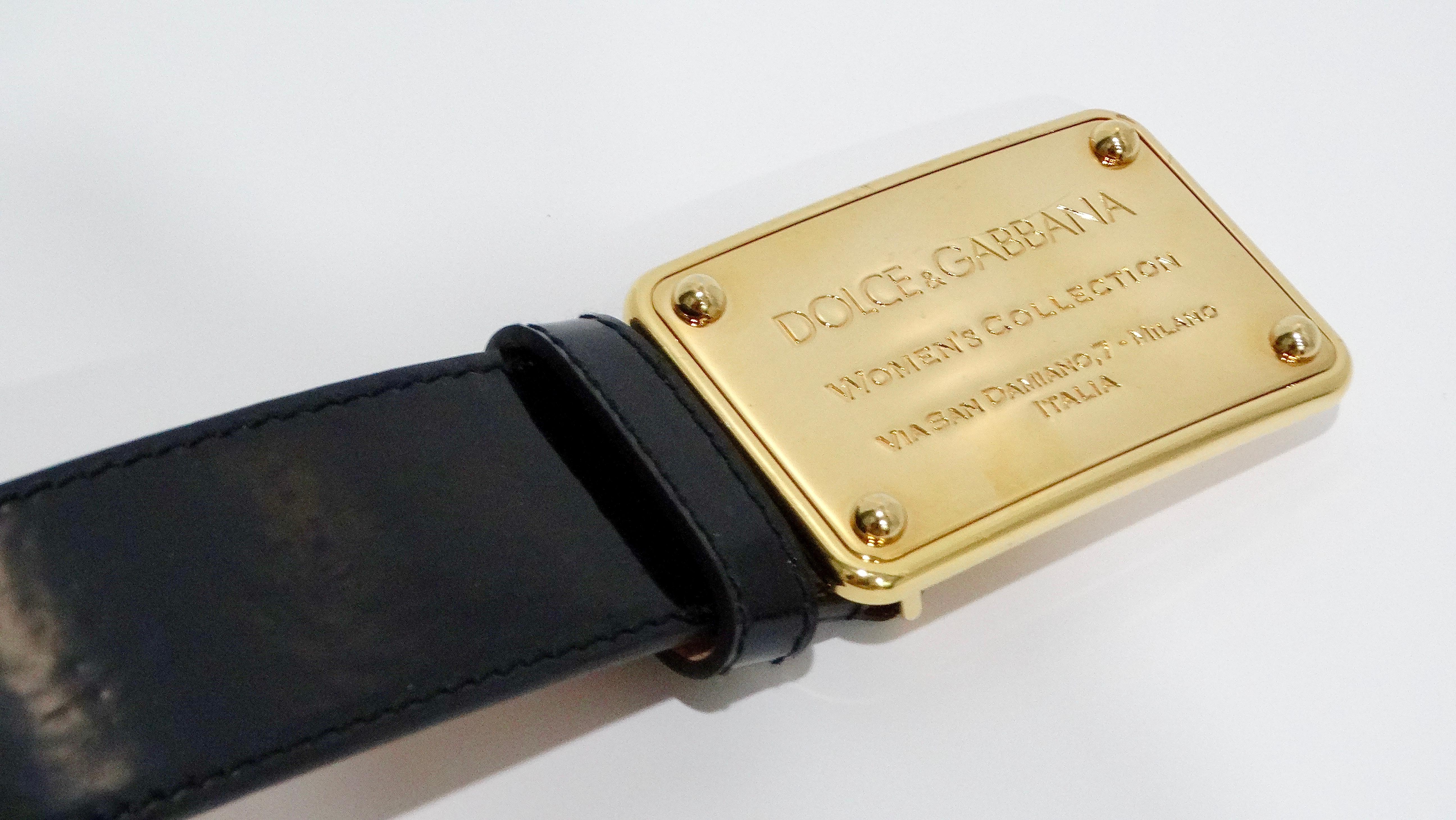 Dolce & Gabbana Black Patent Leather Belt In Good Condition For Sale In Scottsdale, AZ