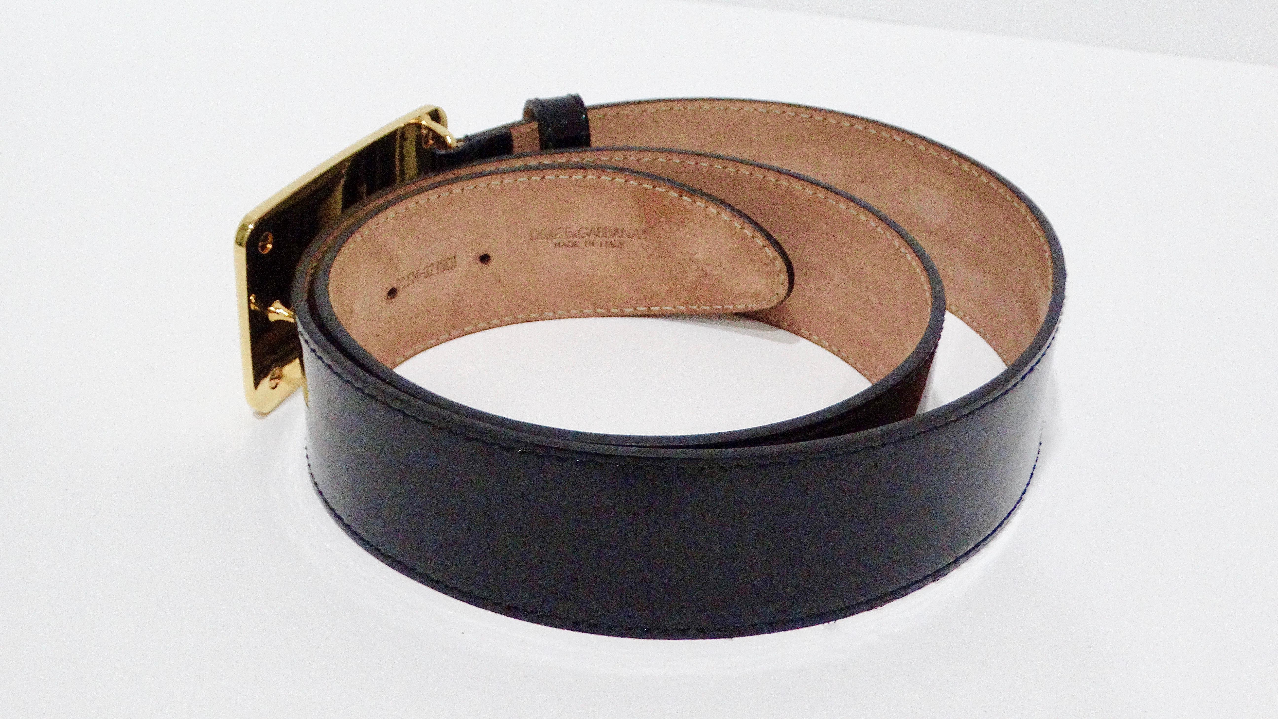Dolce & Gabbana Black Patent Leather Belt For Sale 1