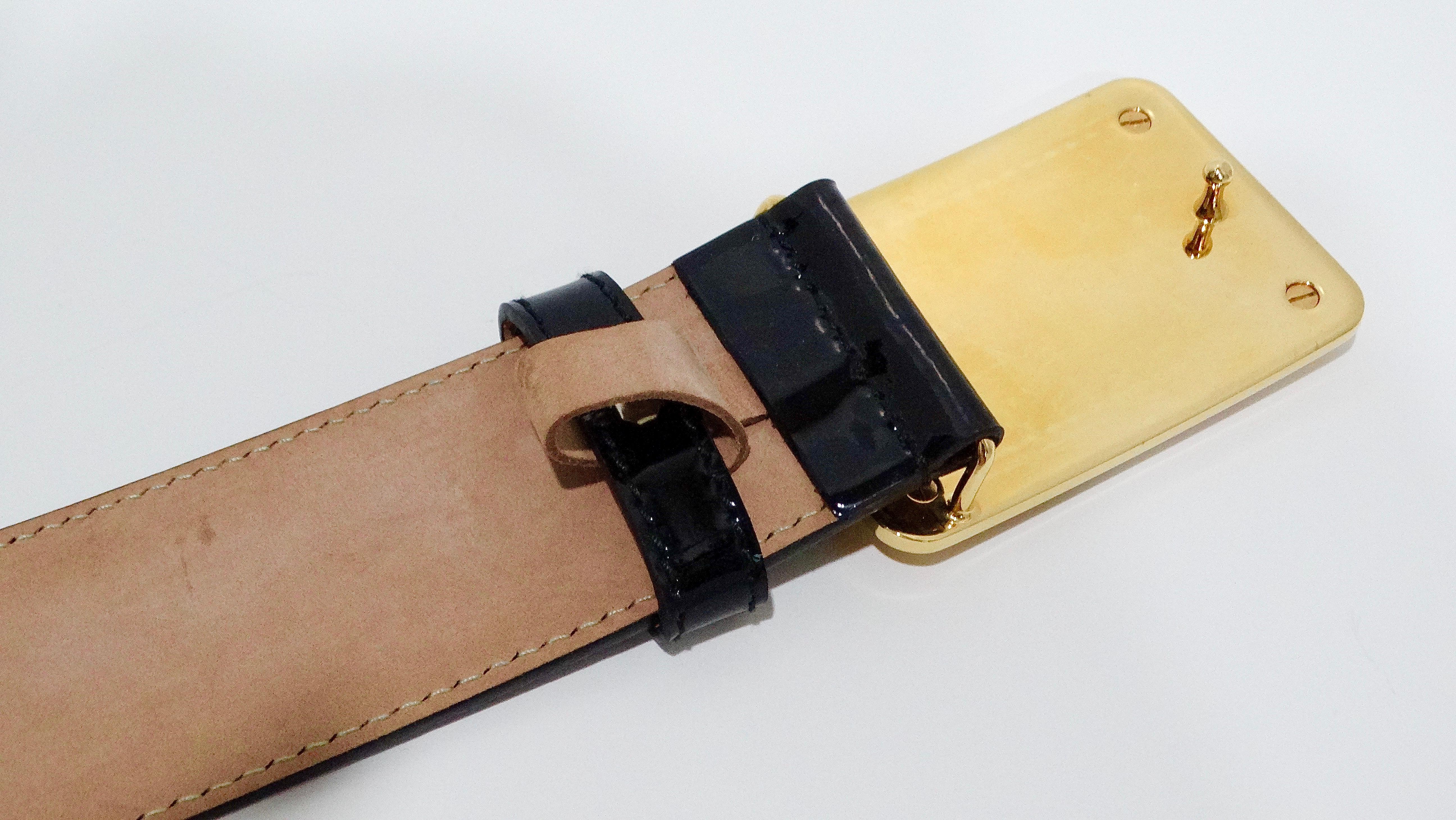 Dolce & Gabbana Black Patent Leather Belt For Sale 2