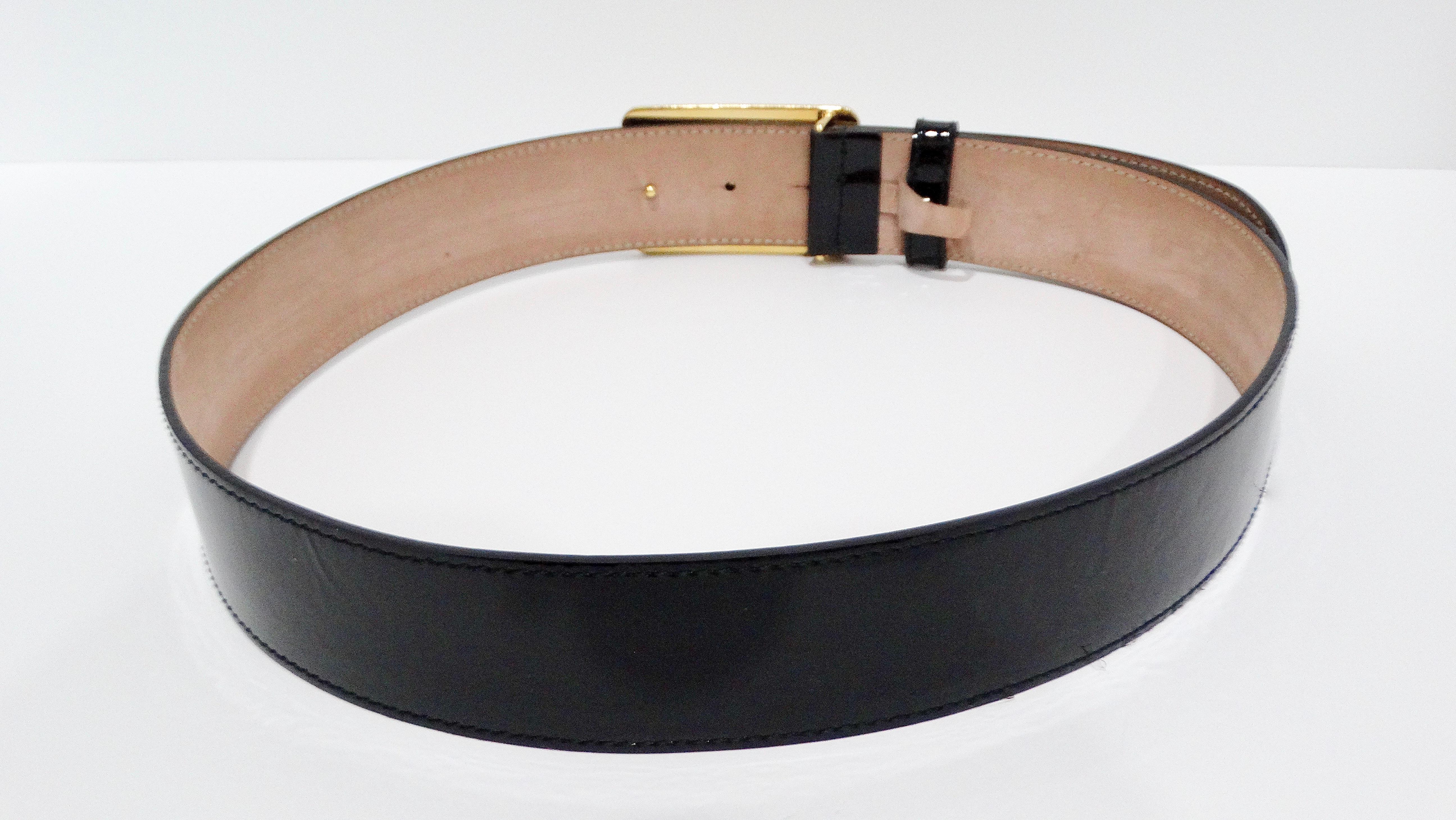 Dolce & Gabbana Black Patent Leather Belt For Sale 3