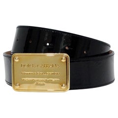 Dolce & Gabbana Schwarzer Lackledergürtel