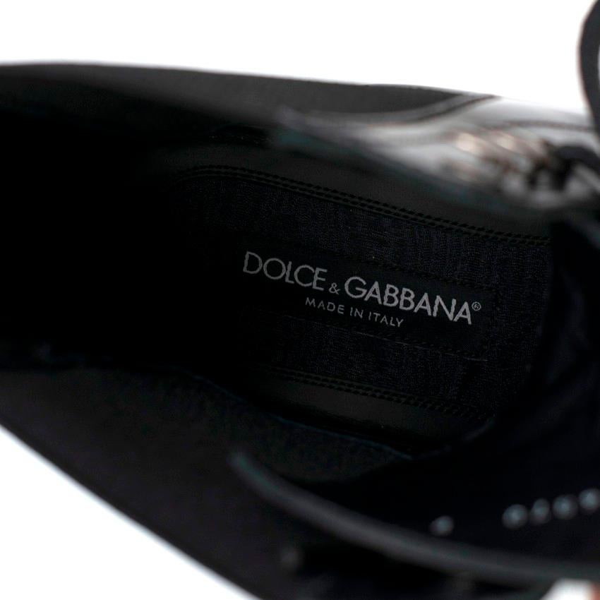 Dolce & Gabbana Black Patent-Leather Boots For Sale 1