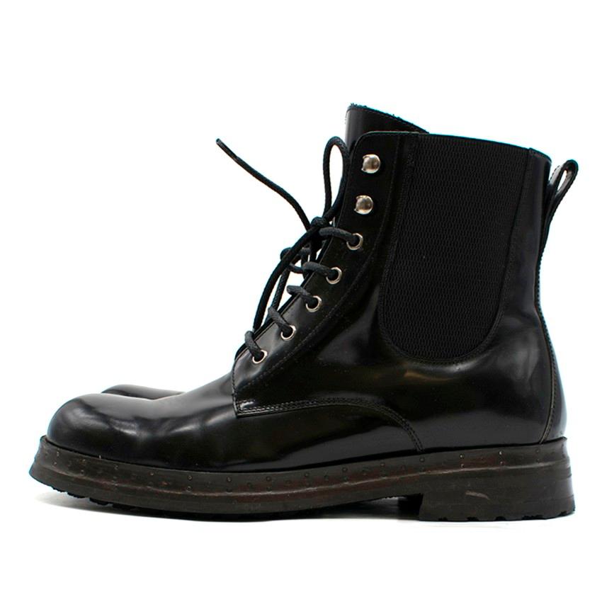 Dolce & Gabbana Black Patent-Leather Boots For Sale 3
