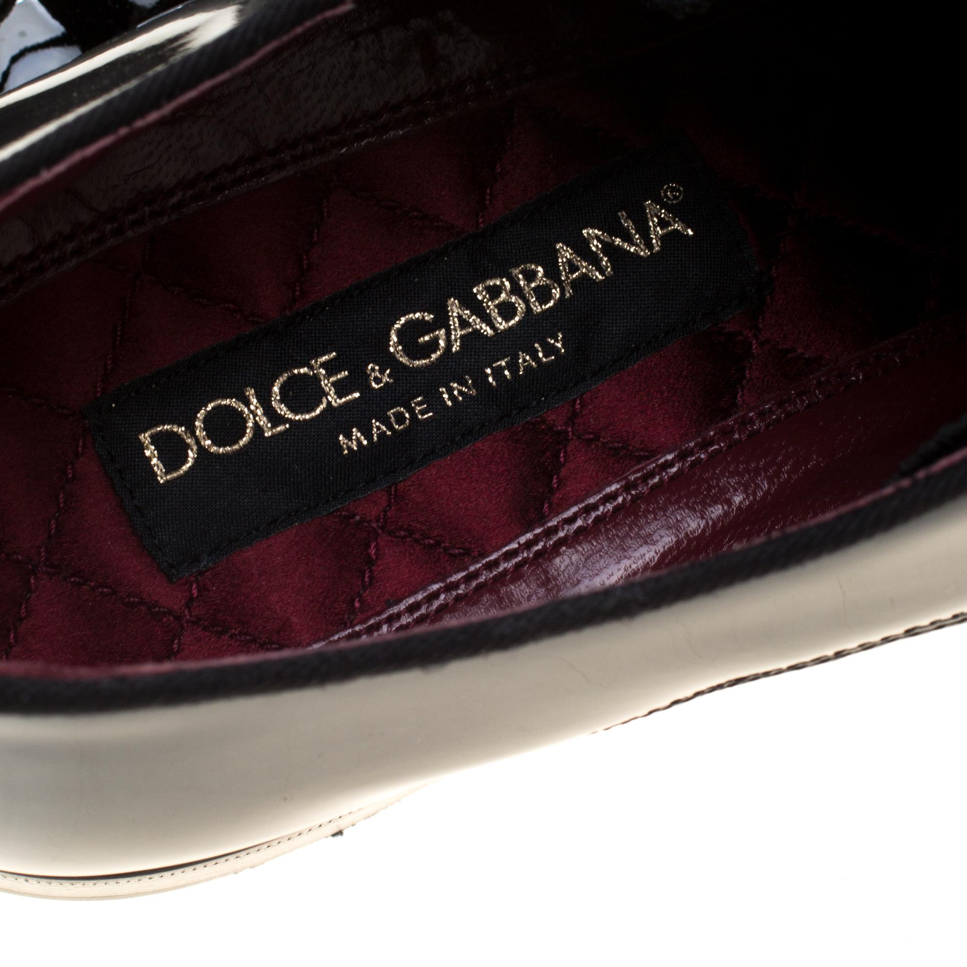 Dolce & Gabbana Black Patent Leather Derby Oxford Shoes Size 43 3